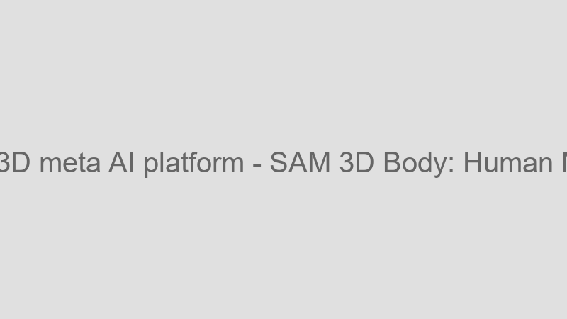 SAM 3D Body: Human Mesh Recovery
